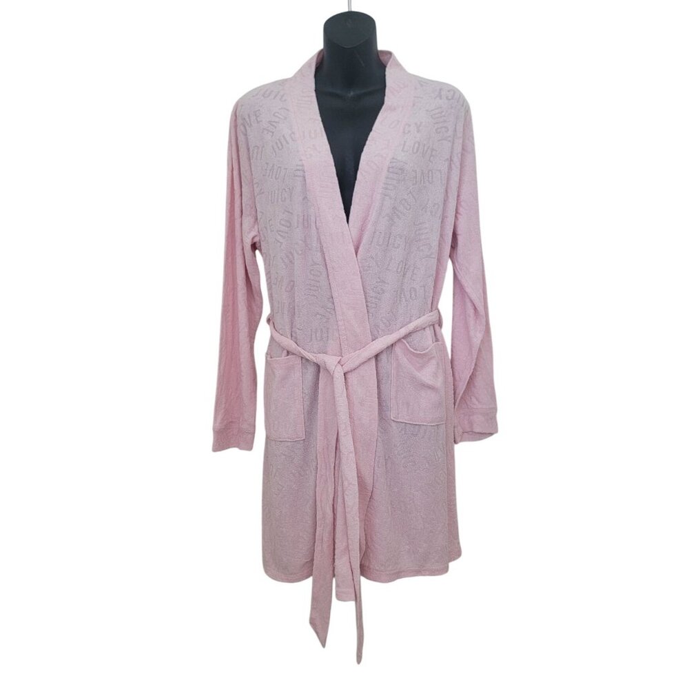 Juicy Couture Pink Terrycloth Robe Women's L/XL